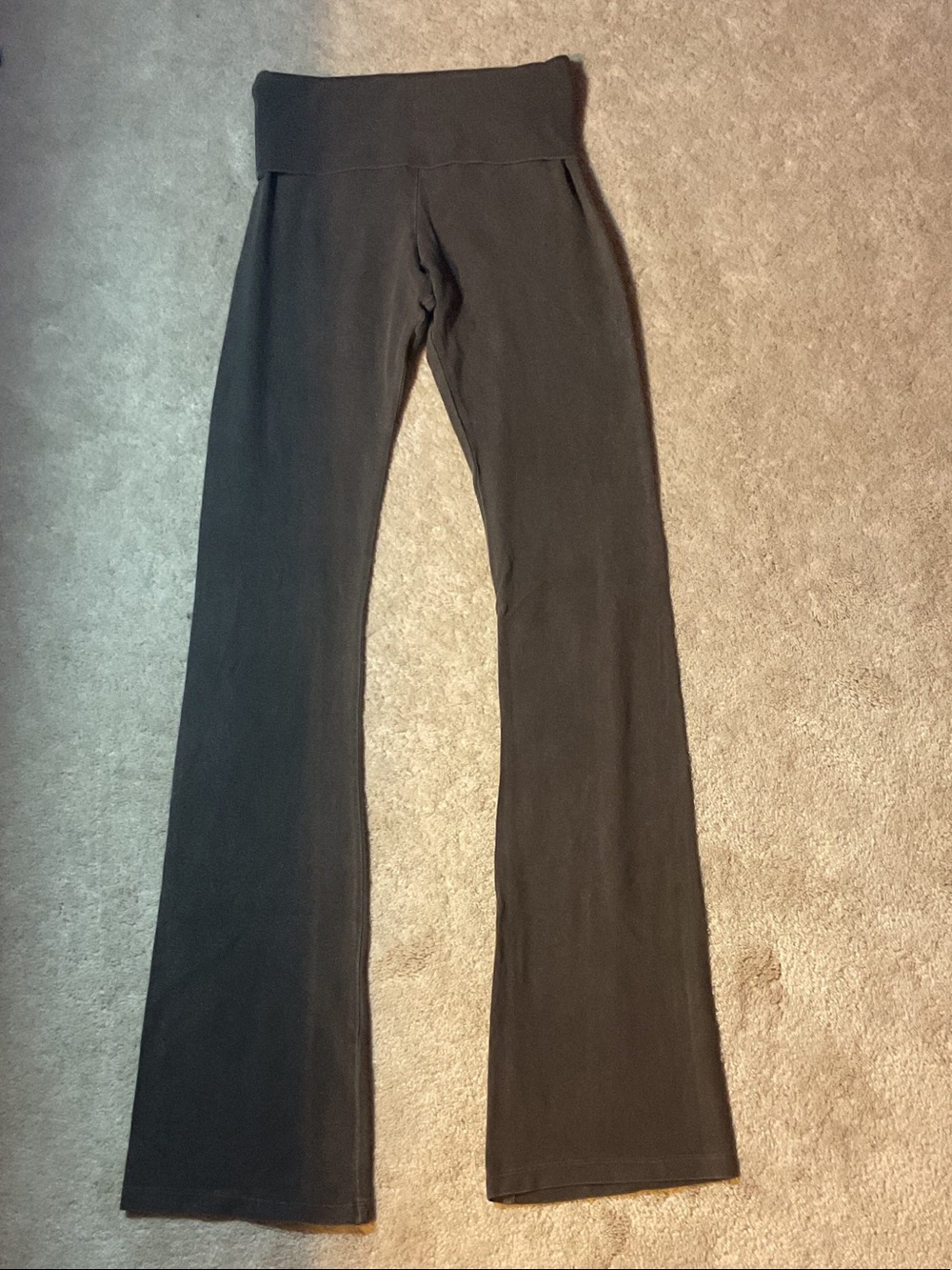BRANDY MELVILLE  Brown Fold-Over Waist Flare Priscilla Pants